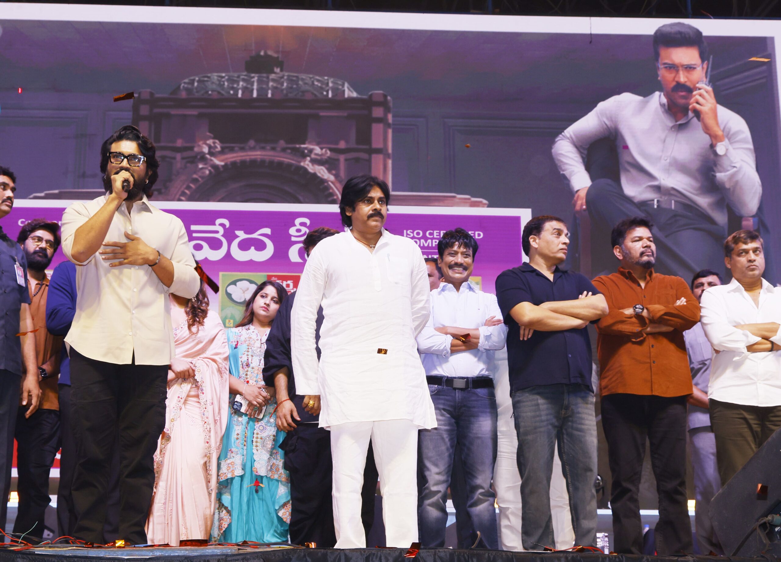 Pawan Kalyan and Ram Charan HD Photos From Game Changer Pre Release Event 