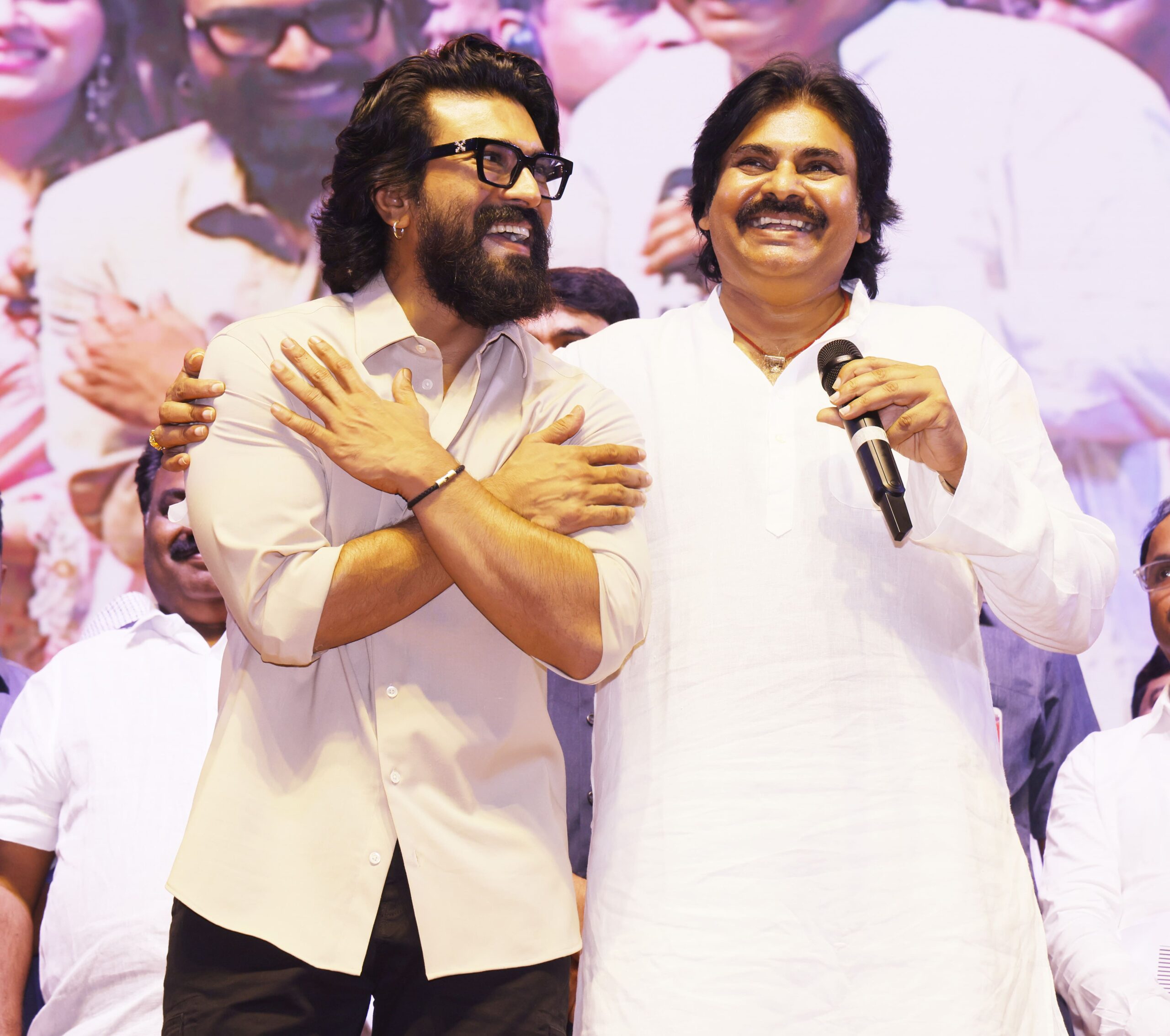 Pawan Kalyan and Ram Charan HD Photos From Game Changer Pre Release Event 