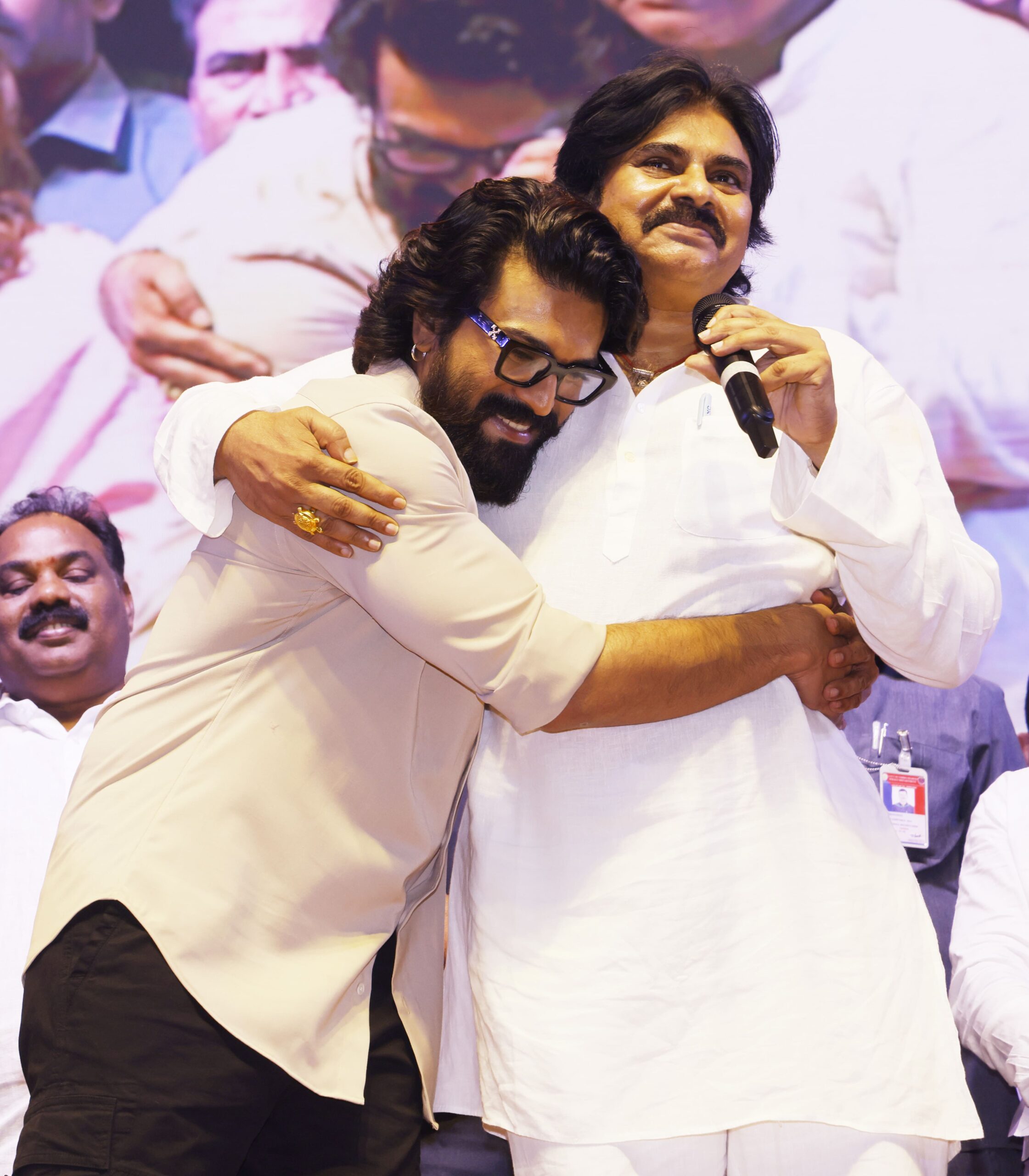 Pawan Kalyan and Ram Charan HD Photos From Game Changer Pre Release Event 