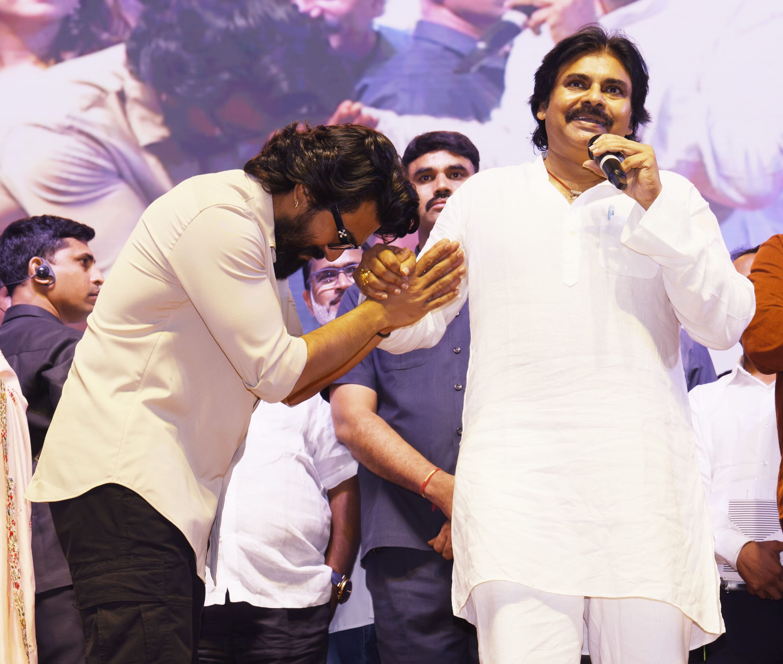 Pawan Kalyan and Ram Charan HD Photos From Game Changer Pre Release Event 