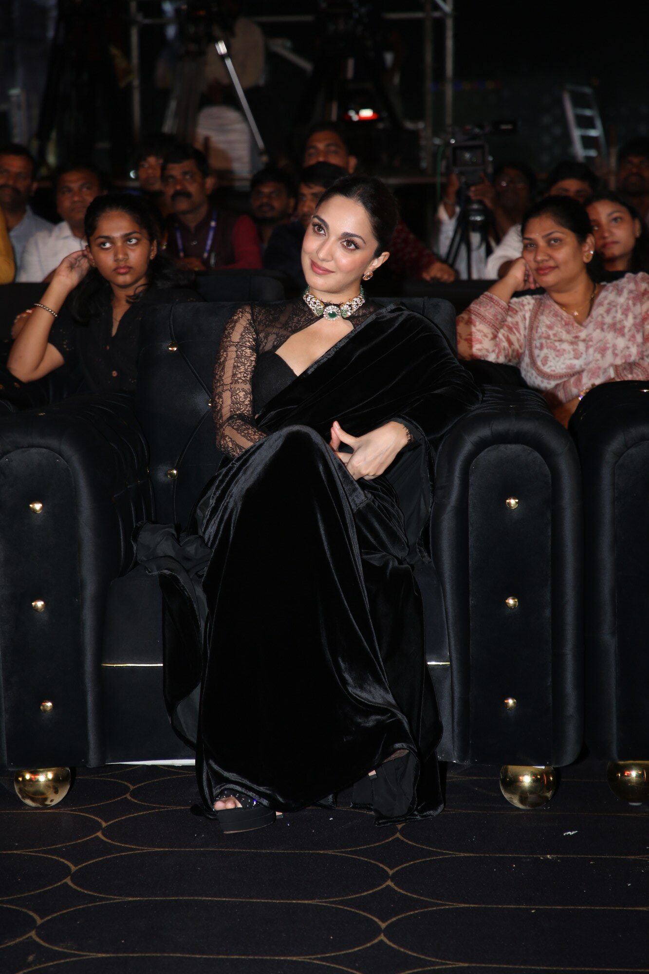 Kaira Advani Black dress Toxic Telugu Pre Release Event photos