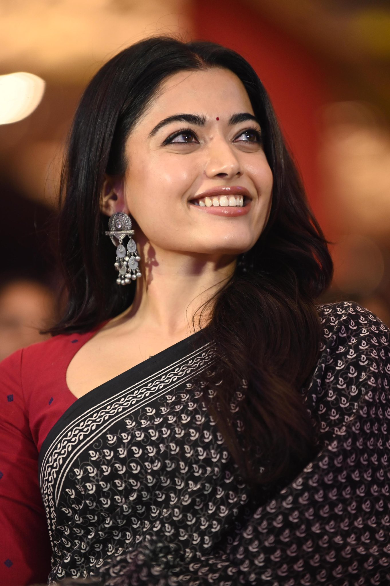 Rashmika Mandanna’s latest saree pics and recent photos from the EPIC Trailer Launch