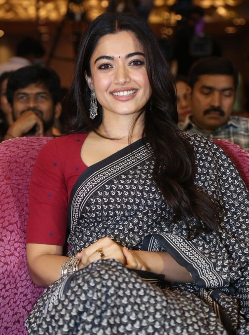 Rashmika Mandanna’s latest saree pics and recent photos from the EPIC Trailer Launch