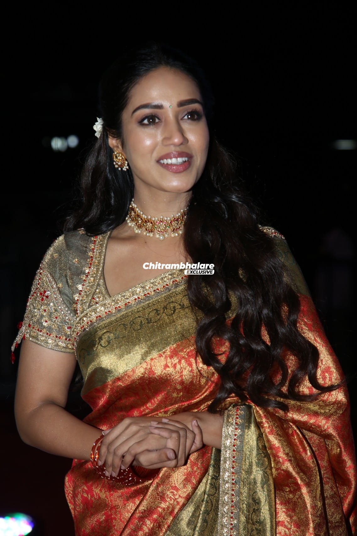 Nivedha Pethuraj Latest Hot Saree Stills From AK 47 Pre Release Event